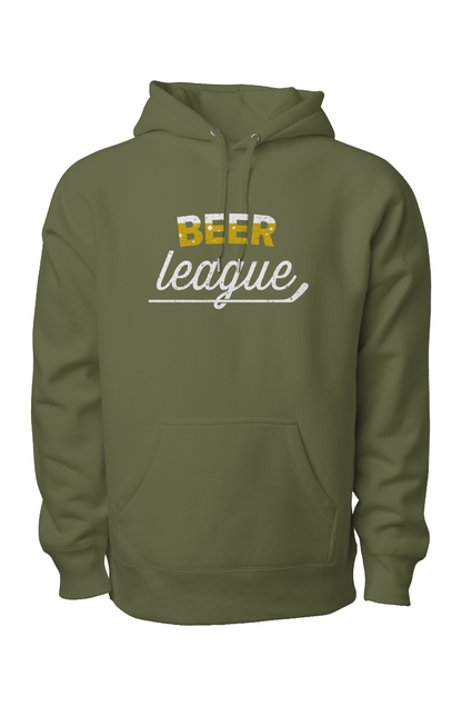 Beer League Legend Heavyweight Hoodie Military Green | Barn Garb Hockey Threads