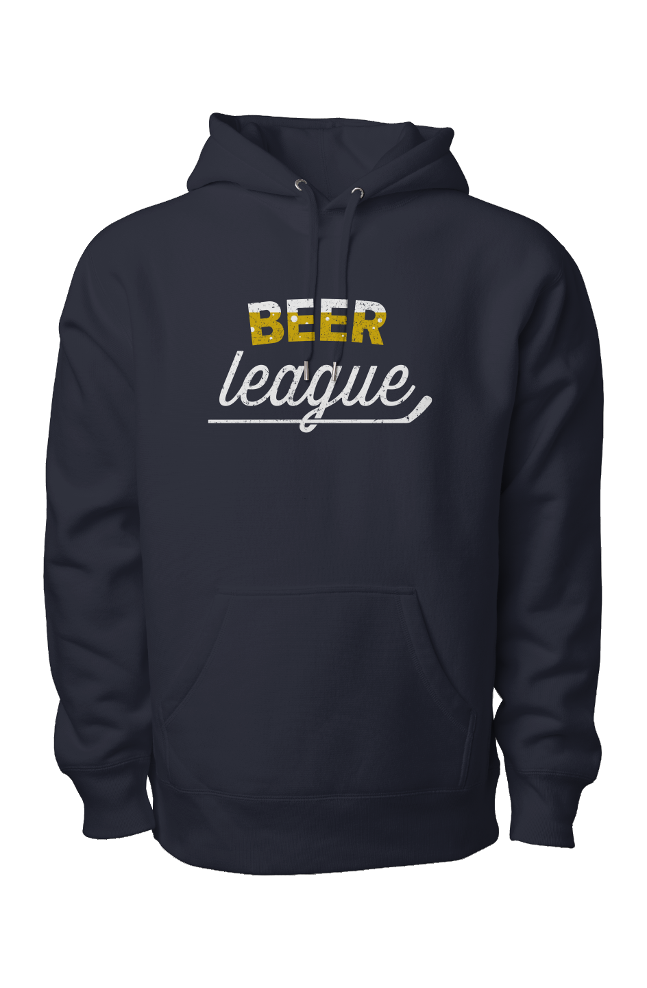 Beer League Legend Heavyweight Hoodie Navy Blue | Barn Garb Hockey Threads