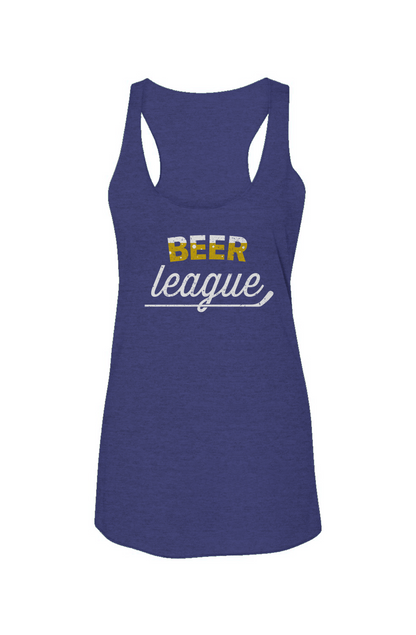 Beer League Racerback Barn Tank Navy Blue | Barn Garb Hockey Threads