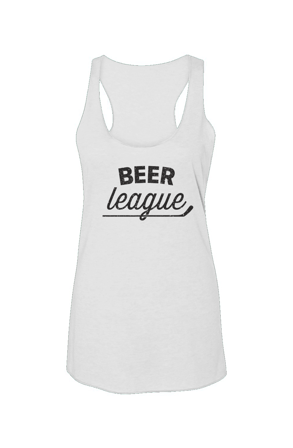 Beer League Racerback Barn Tank White | Barn Garb Hockey Threads