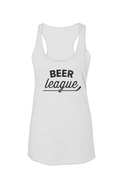 Beer League Racerback Barn Tank White | Barn Garb Hockey Threads