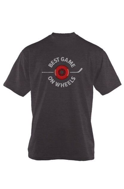 Best Game on Wheels 90s Throwback Tee Charcoal | Barn Garb Hockey Threads