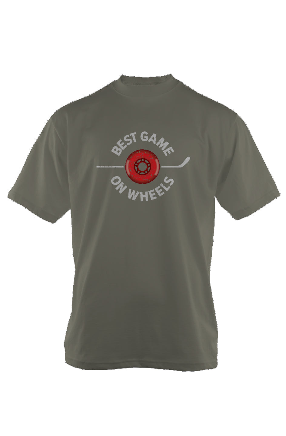Best Game on Wheels 90s Throwback Tee Military Green | Barn Garb Hockey Threads
