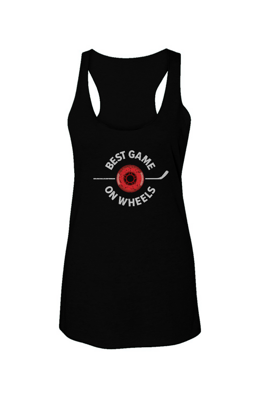 Best Game on Wheels Racerback Barn Tank Black | Barn Garb Hockey Threads