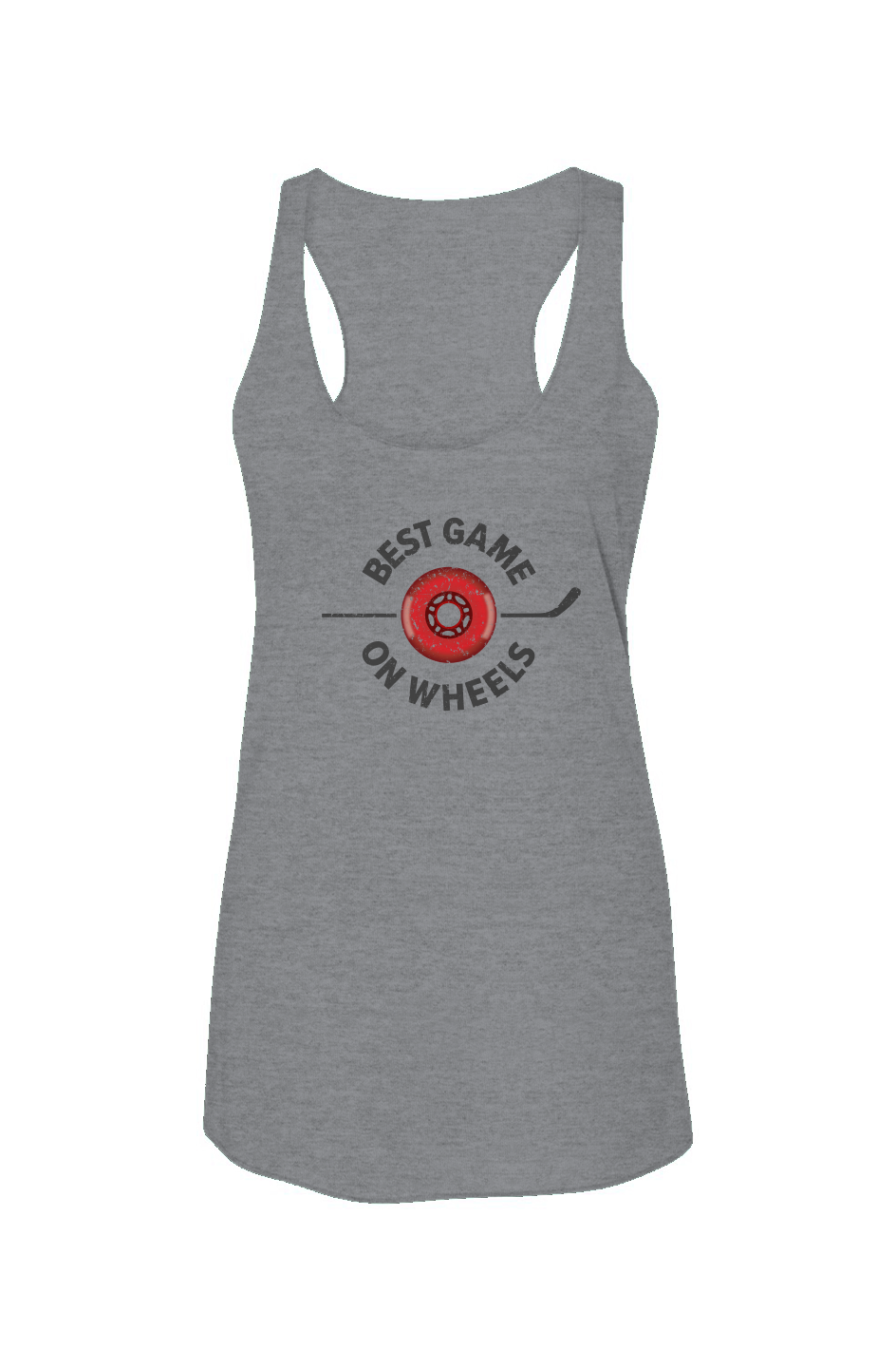 Best Game on Wheels Racerback Barn Tank Grey | Barn Garb Hockey Threads