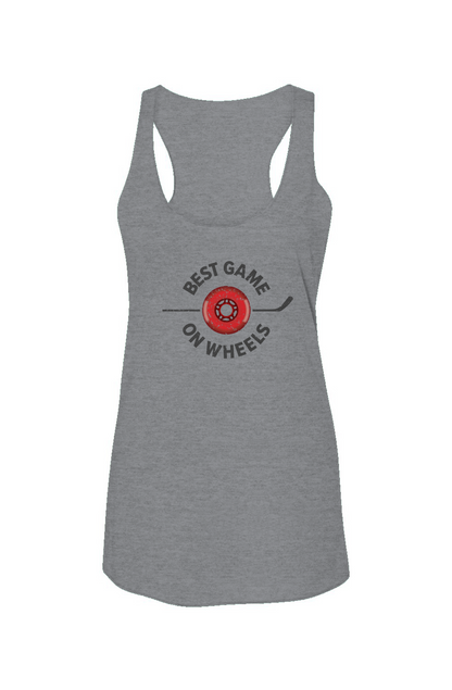 Best Game on Wheels Racerback Barn Tank Grey | Barn Garb Hockey Threads
