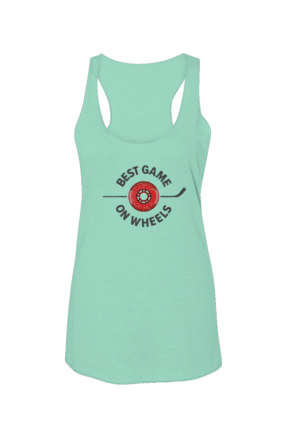 Best Game on Wheels Racerback Barn Tank Mint | Barn Garb Hockey Threads