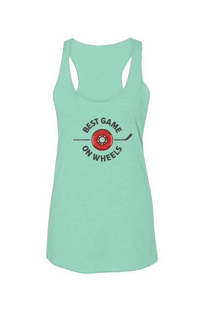 Best Game on Wheels Racerback Barn Tank Mint | Barn Garb Hockey Threads
