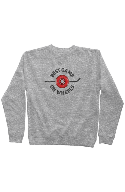 Best Game on Wheels Rinkside Crewneck Sweatshirt Grey | Barn Garb Hockey Threads