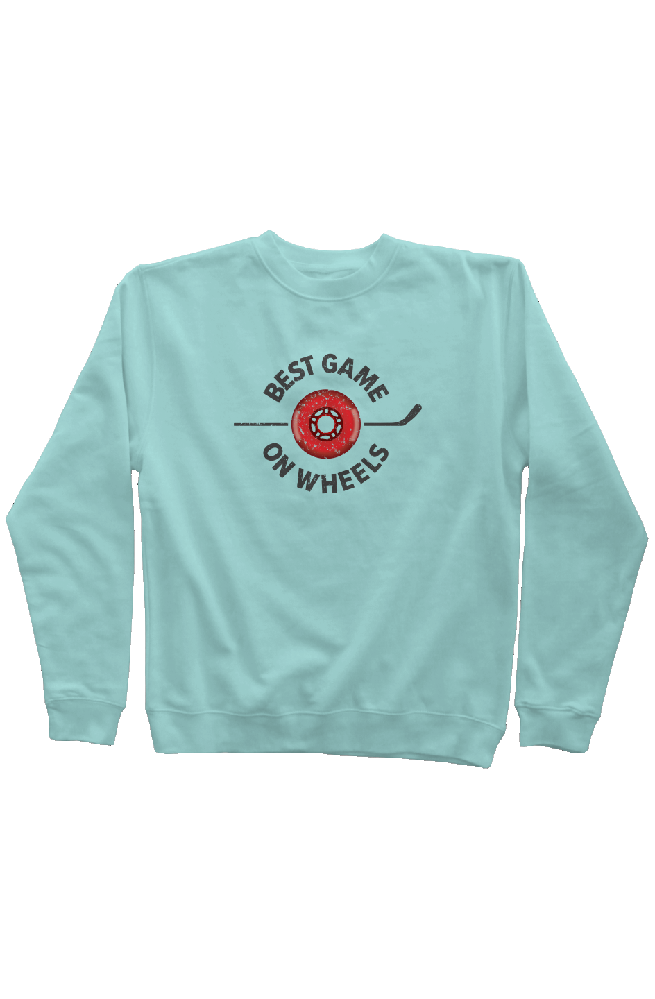 Best Game on Wheels Rinkside Crewneck Sweatshirt Mint | Barn Garb Hockey Threads