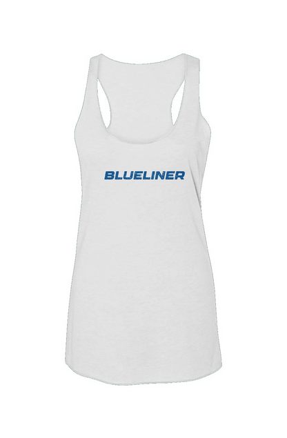 Blueliner Racerback Barn Tank White | Barn Garb Hockey Threads
