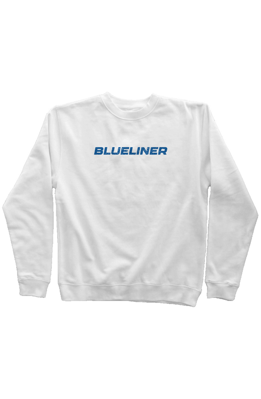 Blueliner Rinkside Crewneck Sweatshirt White | Barn Garb Hockey Threads