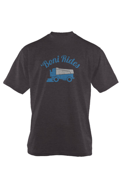 Boni' Rides 90s Throwback Tee Charcoal | Barn Garb Hockey Threads