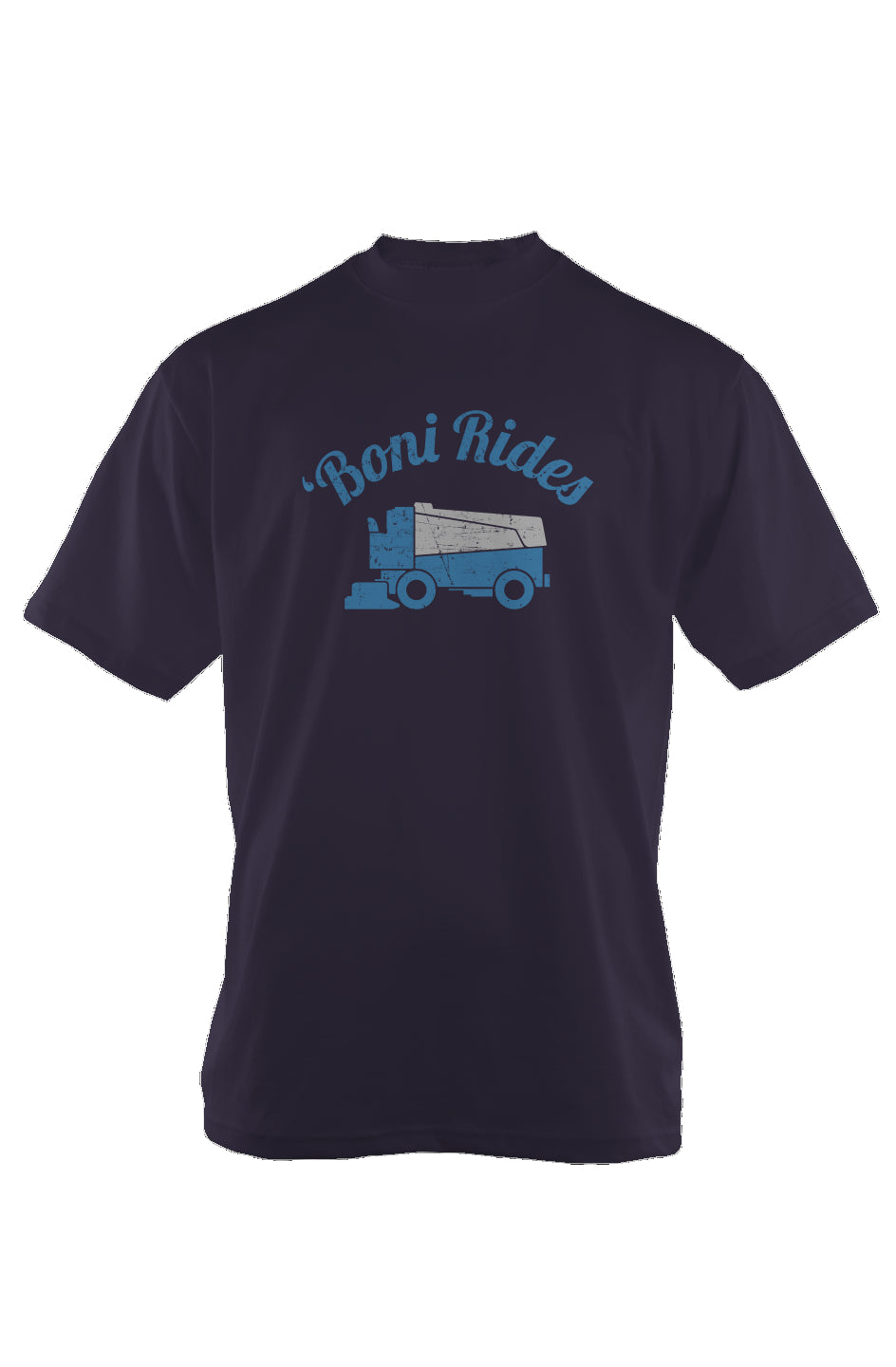 Boni' Rides 90s Throwback Tee Navy Blue | Barn Garb Hockey Threads