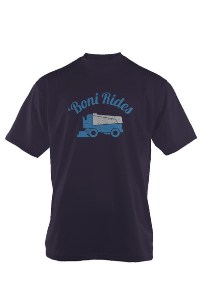 Boni' Rides 90s Throwback Tee Navy Blue | Barn Garb Hockey Threads