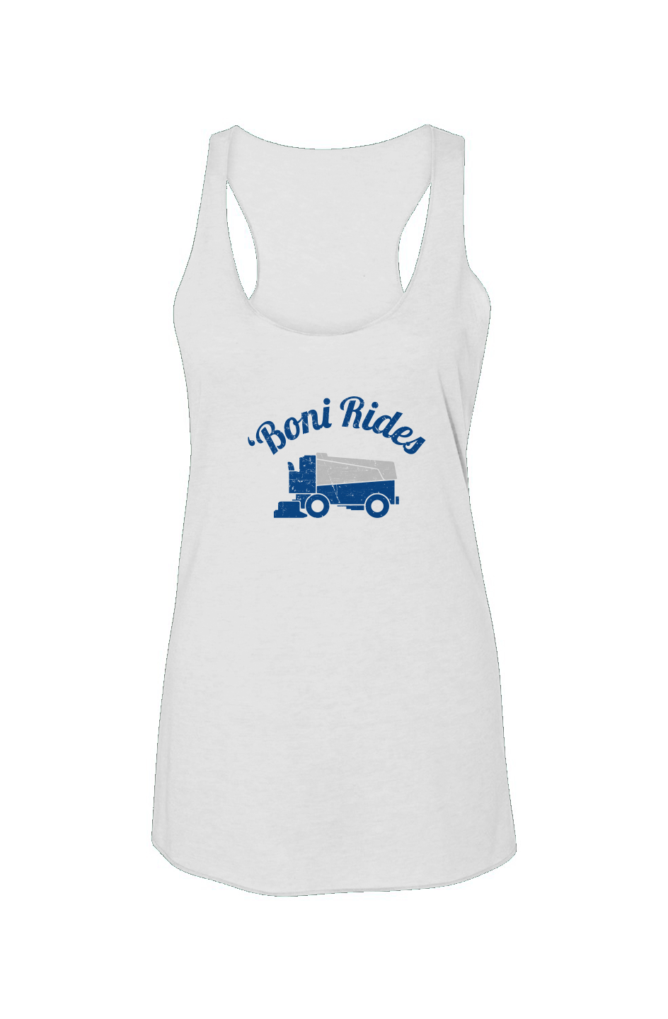 Boni' Rides Racerback Barn Tank White | Barn Garb Hockey Threads