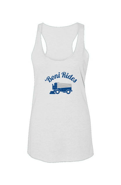 Boni' Rides Racerback Barn Tank White | Barn Garb Hockey Threads