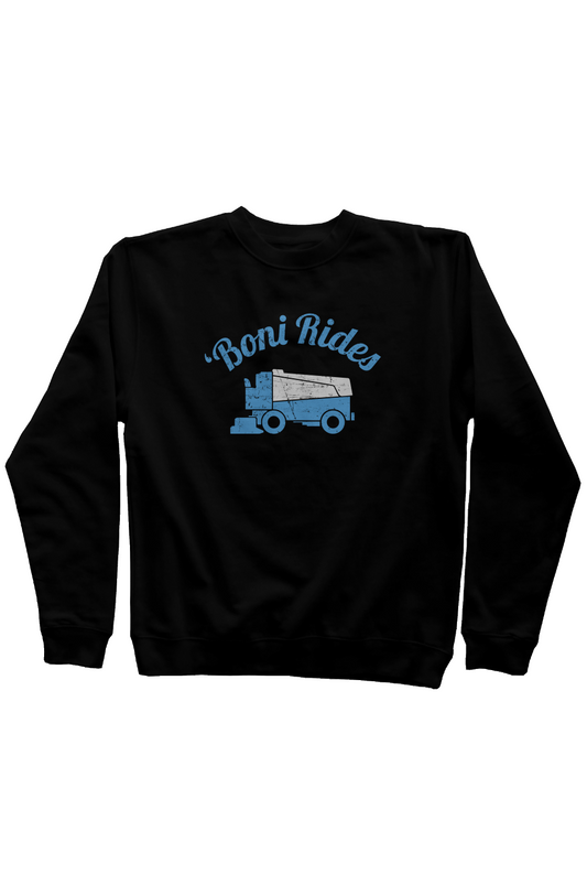 Boni' Rides Rinkside Crewneck Sweatshirt Black | Barn Garb Hockey Threads