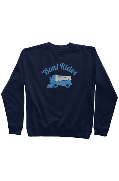 Boni' Rides Rinkside Crewneck Sweatshirt Navy Blue | Barn Garb Hockey Threads