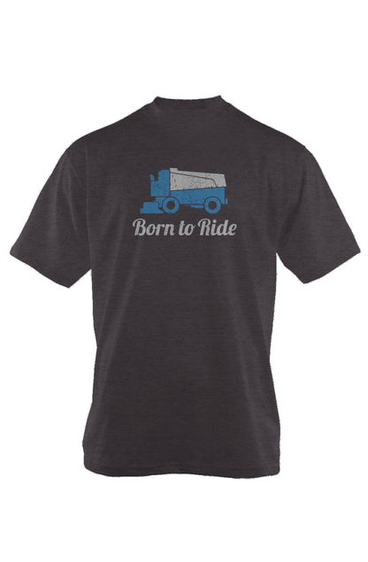 Born to Ride 90s Throwback Tee Charcoal Heather | Barn Garb Hockey Threads