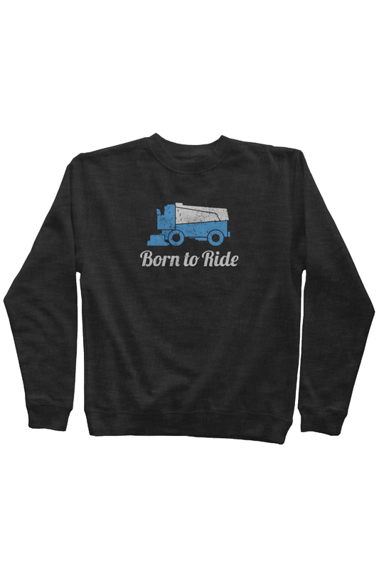 Born to Ride Rinkside Crewneck Sweatshirt Charcoal Heather | Barn Garb Hockey Threads