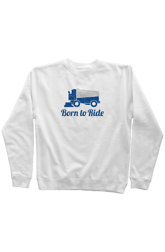 Born to Ride Rinkside Crewneck Sweatshirt White | Barn Garb Hockey Threads