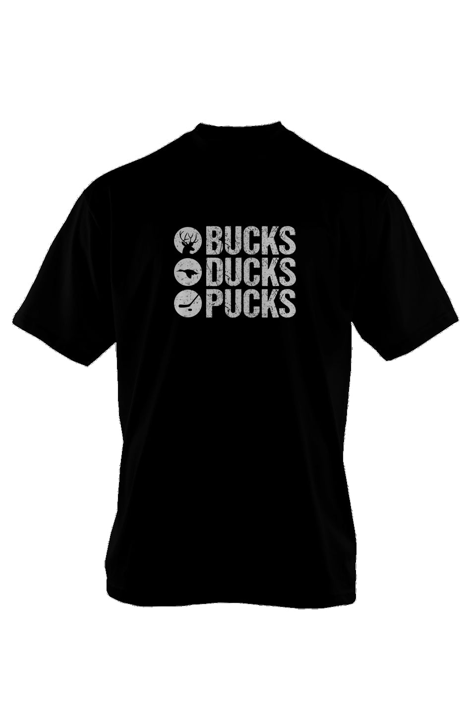 Bucks Ducks Pucks 90s Throwback Tee Black | Barn Garb Hockey Threads