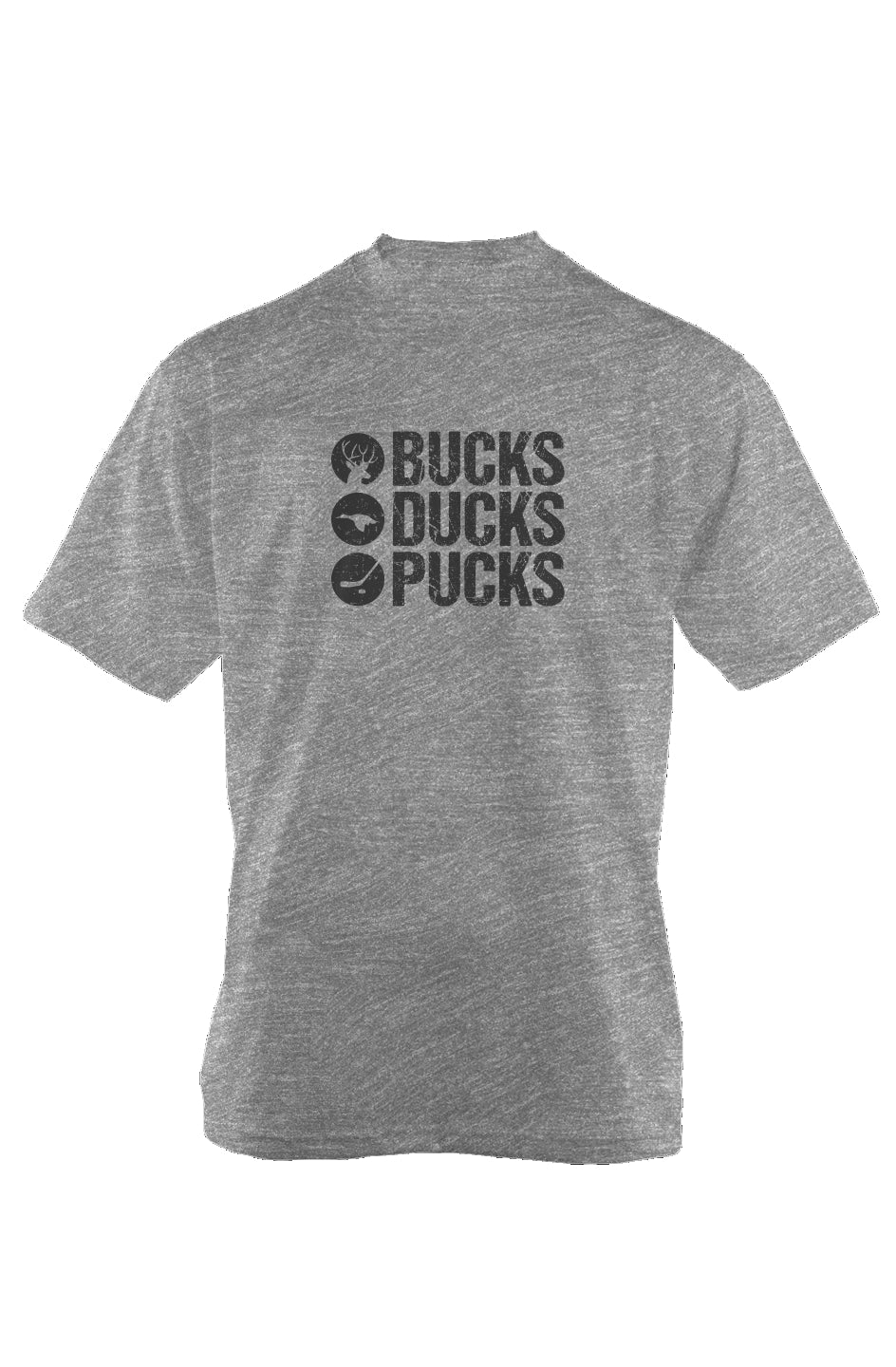 Bucks Ducks Pucks 90s Throwback Tee Grey | Barn Garb Hockey Threads