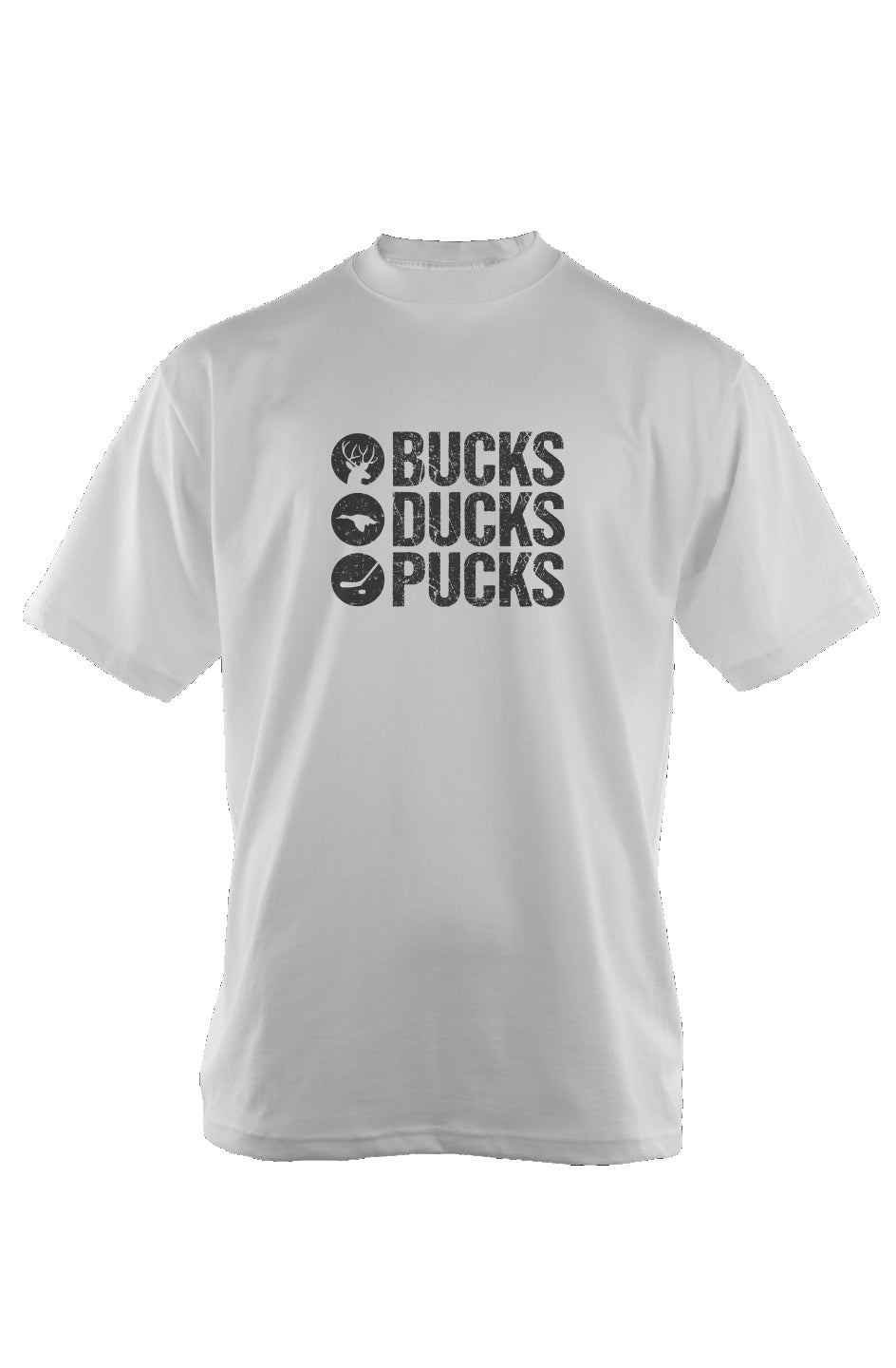 Bucks Ducks Pucks 90s Throwback Tee White | Barn Garb Hockey Threads