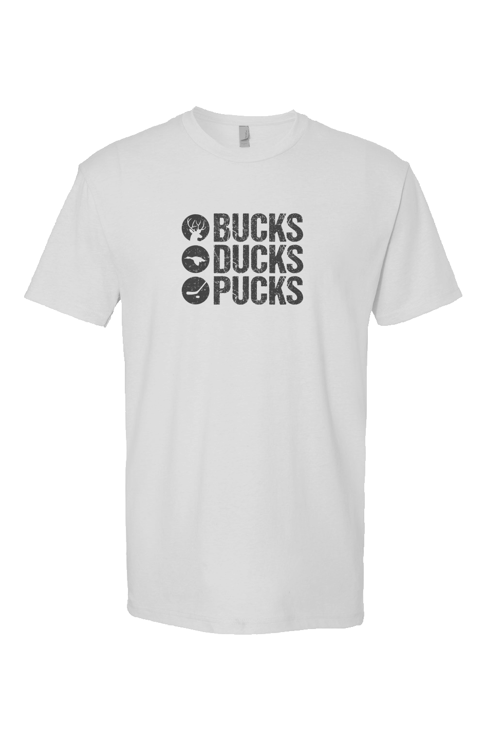Bucks Ducks Pucks Breakaway Performance Tee White | Barn Garb Hockey Threads