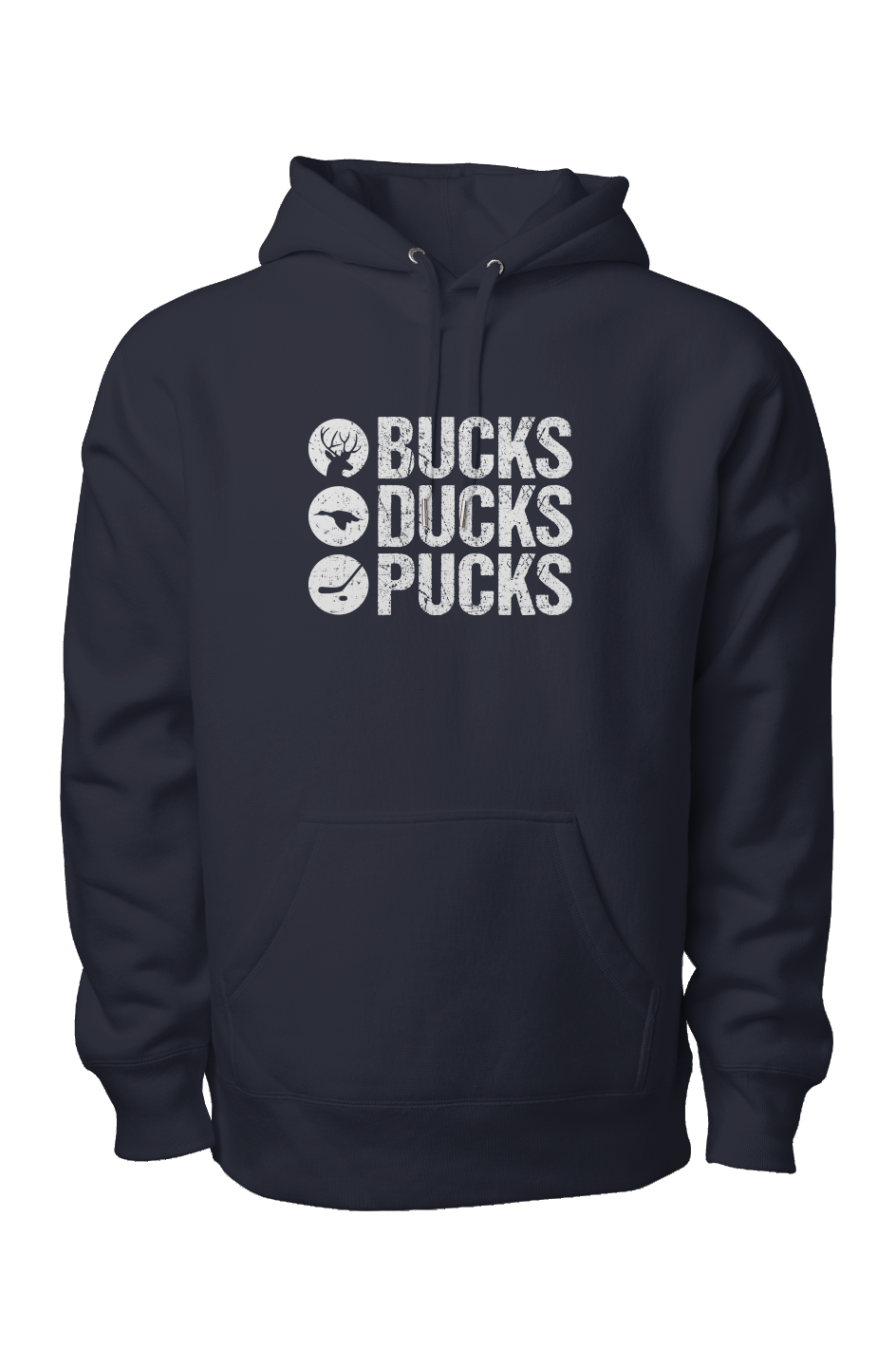 Bucks Ducks Pucks Legend Heavyweight Hoodie Navy Blue | Barn Garb Hockey Threads