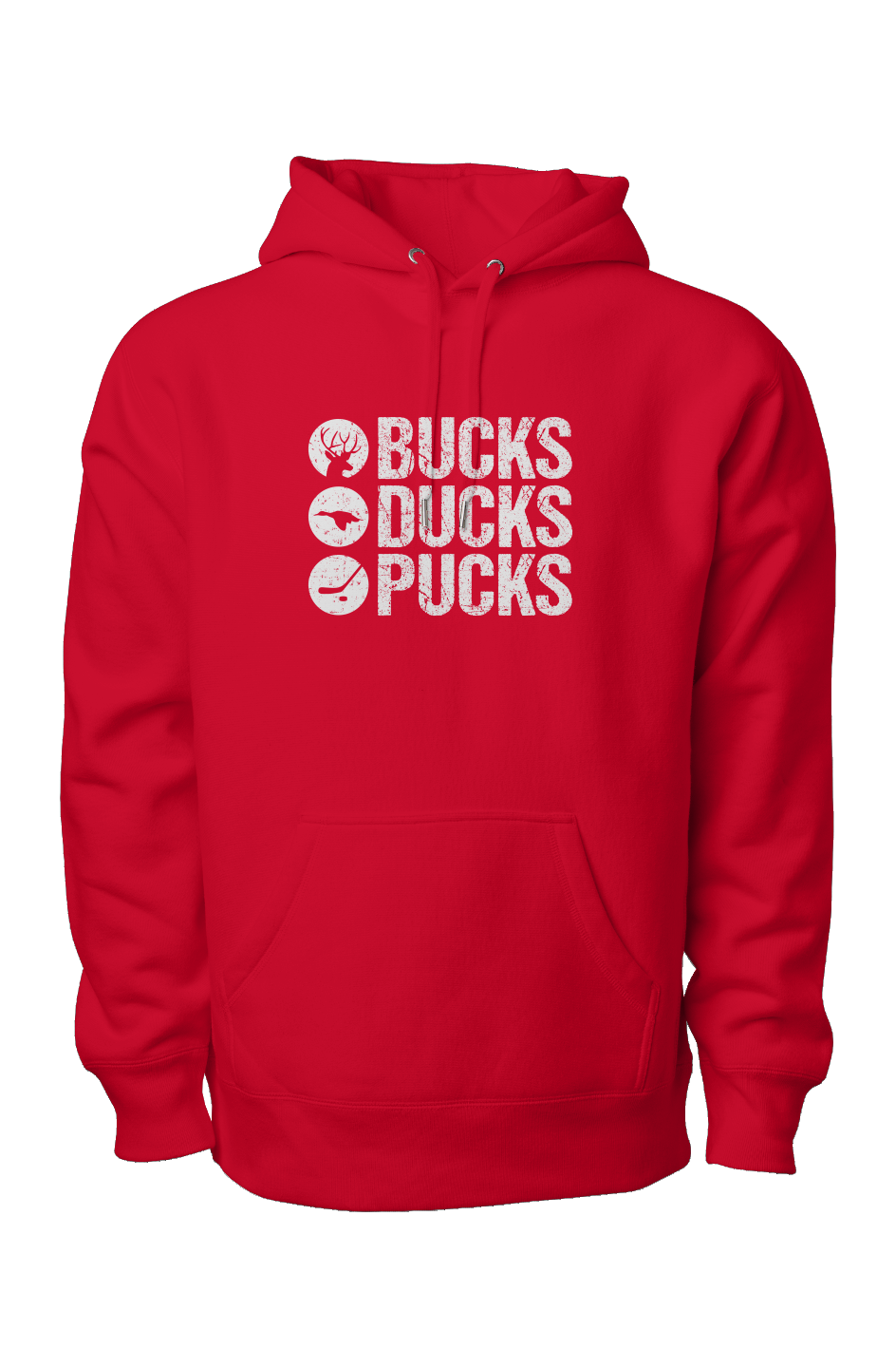 Bucks Ducks Pucks Legend Heavyweight Hoodie Red | Barn Garb Hockey Threads