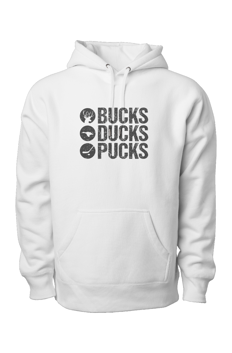 Bucks Ducks Pucks Legend Heavyweight Hoodie White | Barn Garb Hockey Threads
