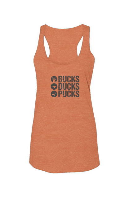 Bucks Ducks Pucks Racerback Barn Tank Orange | Barn Garb Hockey Threads