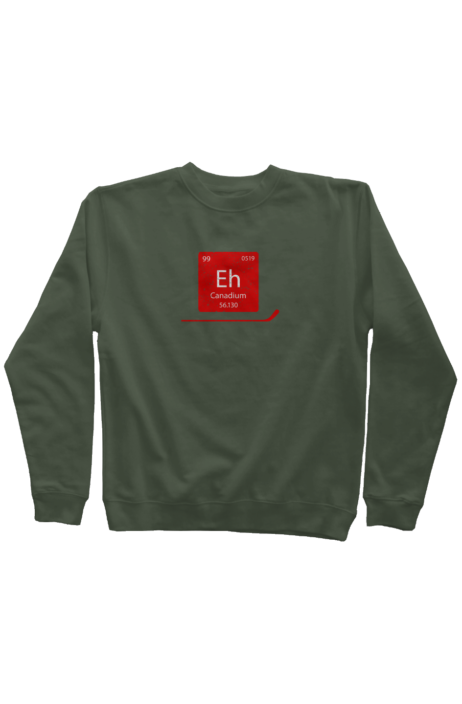 Canadium Rinkside Crewneck Sweatshirt Military Green | Barn Garb Hockey Threads