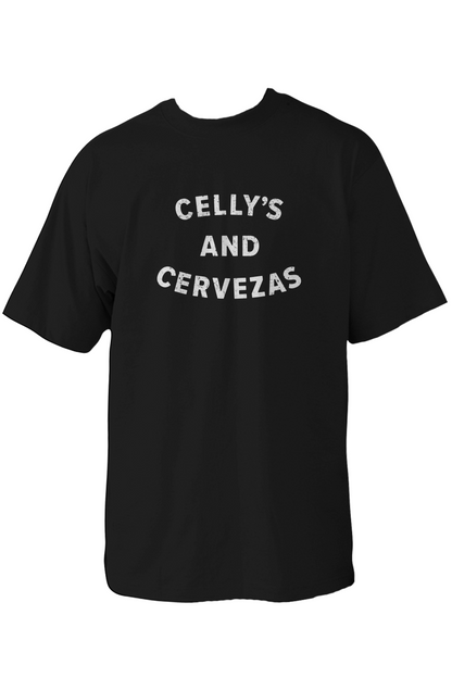 Celly's and Cervezas 90s Throwback Tee Black | Barn Garb Hockey Threads