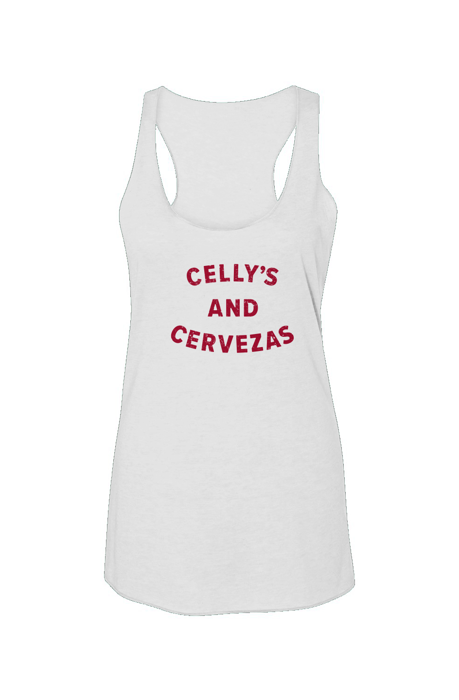 Celly's and Cervezas Racerback Barn Tank White | Barn Garb Hockey Threads