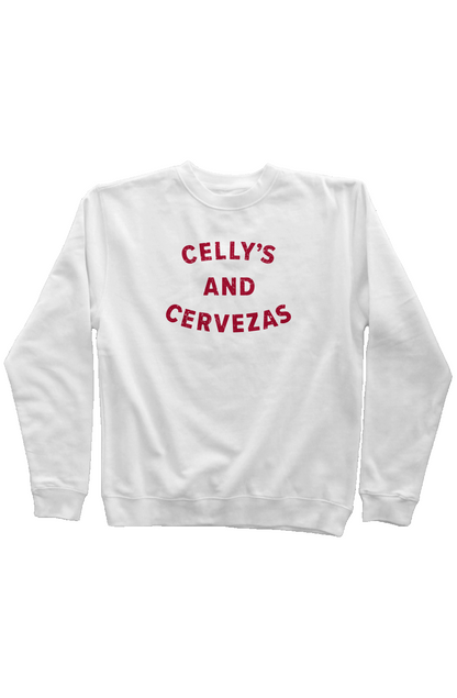 Celly's and Cervezas Rinkside Crewneck Sweatshirt White | Barn Garb Hockey Threads