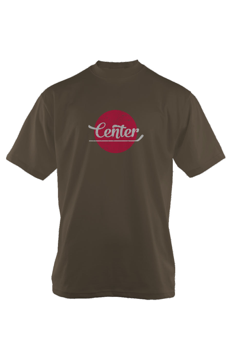 Center Dot 90s Throwback Tee Olive | Barn Garb Hockey Threads