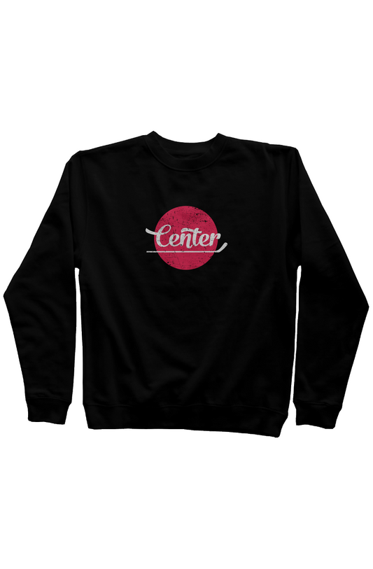 Center Dot Rinkside Crewneck Sweatshirt Black | Barn Garb Hockey Threads