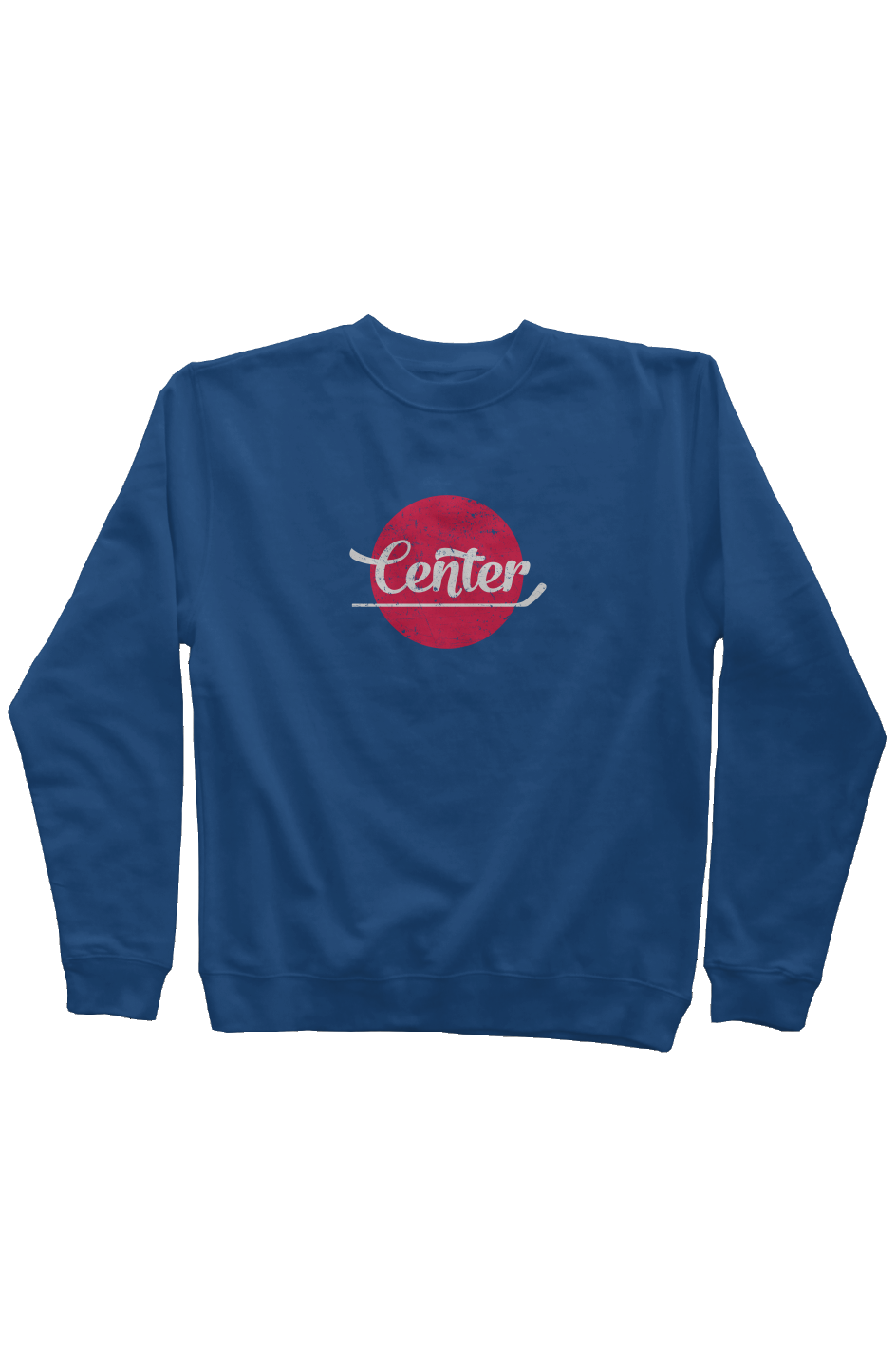 Center Dot Rinkside Crewneck Sweatshirt Royal Blue | Barn Garb Hockey Threads