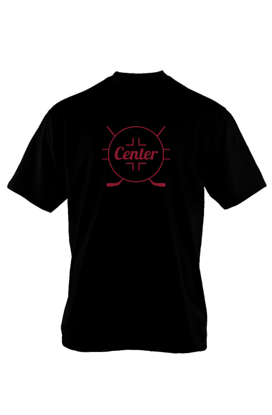 Center Faceoff Circle 90s Throwback Tee Black | Barn Garb Hockey Threads