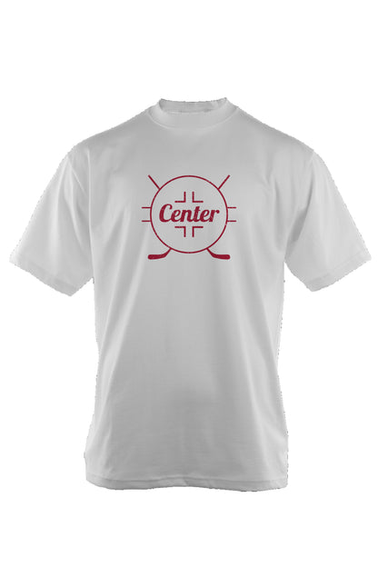 Center Faceoff Circle 90s Throwback Tee White | Barn Garb Hockey Threads