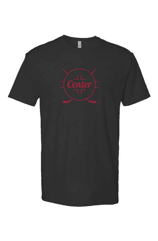 Center Faceoff Circle Breakaway Performance Tee Black | Barn Garb Hockey Threads