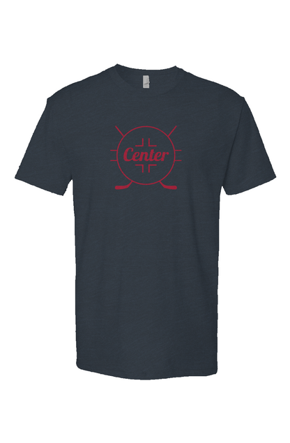 Center Faceoff Circle Breakaway Performance Tee Navy Blue | Barn Garb Hockey Threads