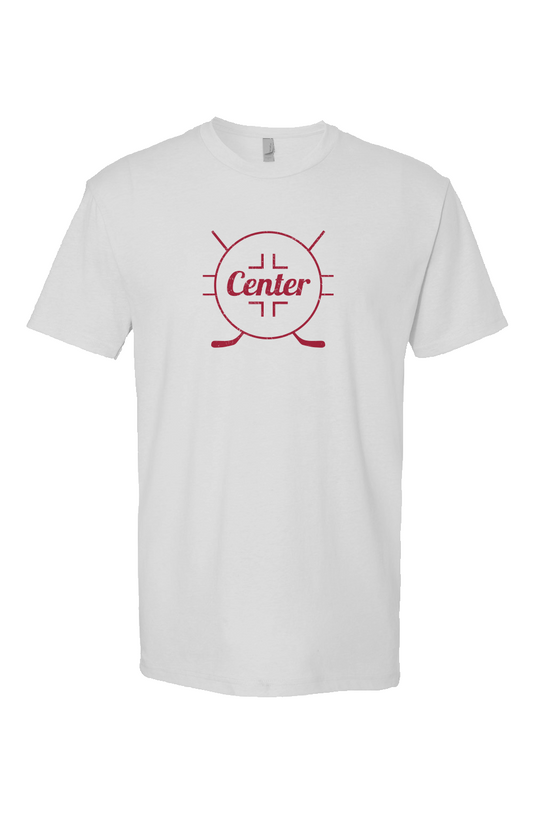 Center Faceoff Circle Breakaway Performance Tee White | Barn Garb Hockey Threads