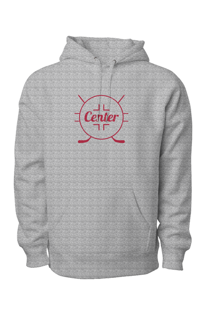 Center Faceoff Circle Legend Heavyweight Hoodie Grey | Barn Garb Hockey Threads