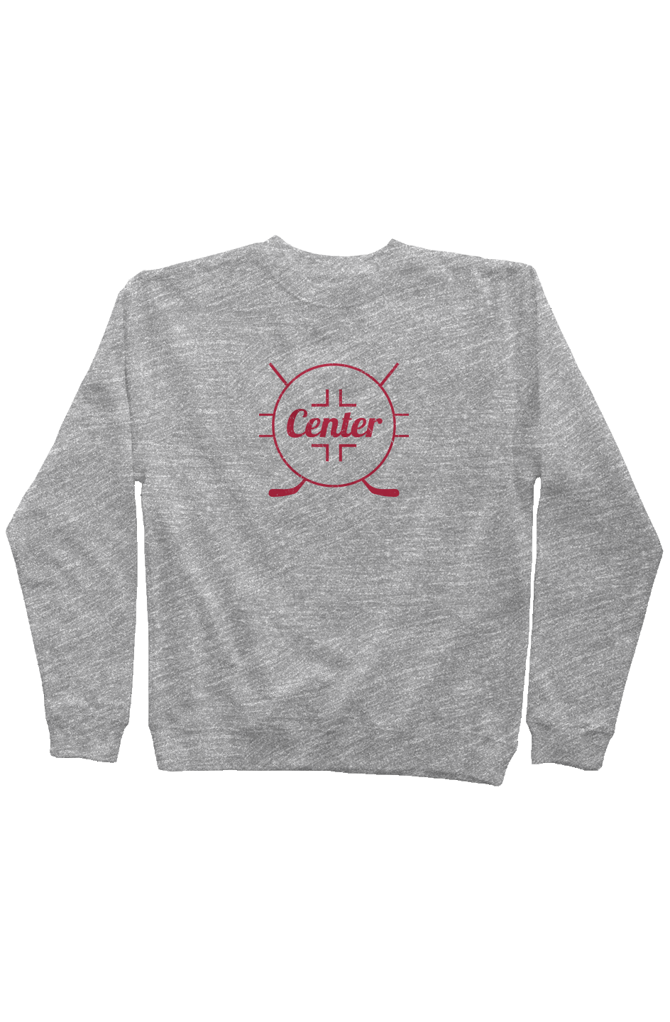 Center Faceoff Circle Rinkside Crewneck Sweatshirt Grey | Barn Garb Hockey Threads