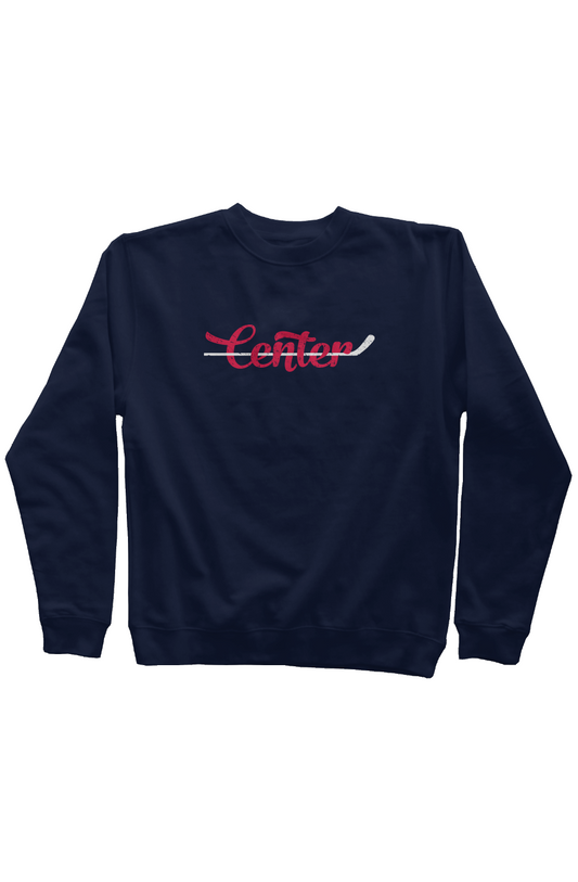 Center Rinkside Crewneck Sweatshirt Navy Blue | Barn Garb Hockey Threads