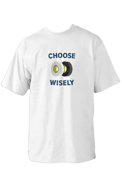 Choose Wisely 90s Throwback Tee White | Barn Garb Hockey Threads
